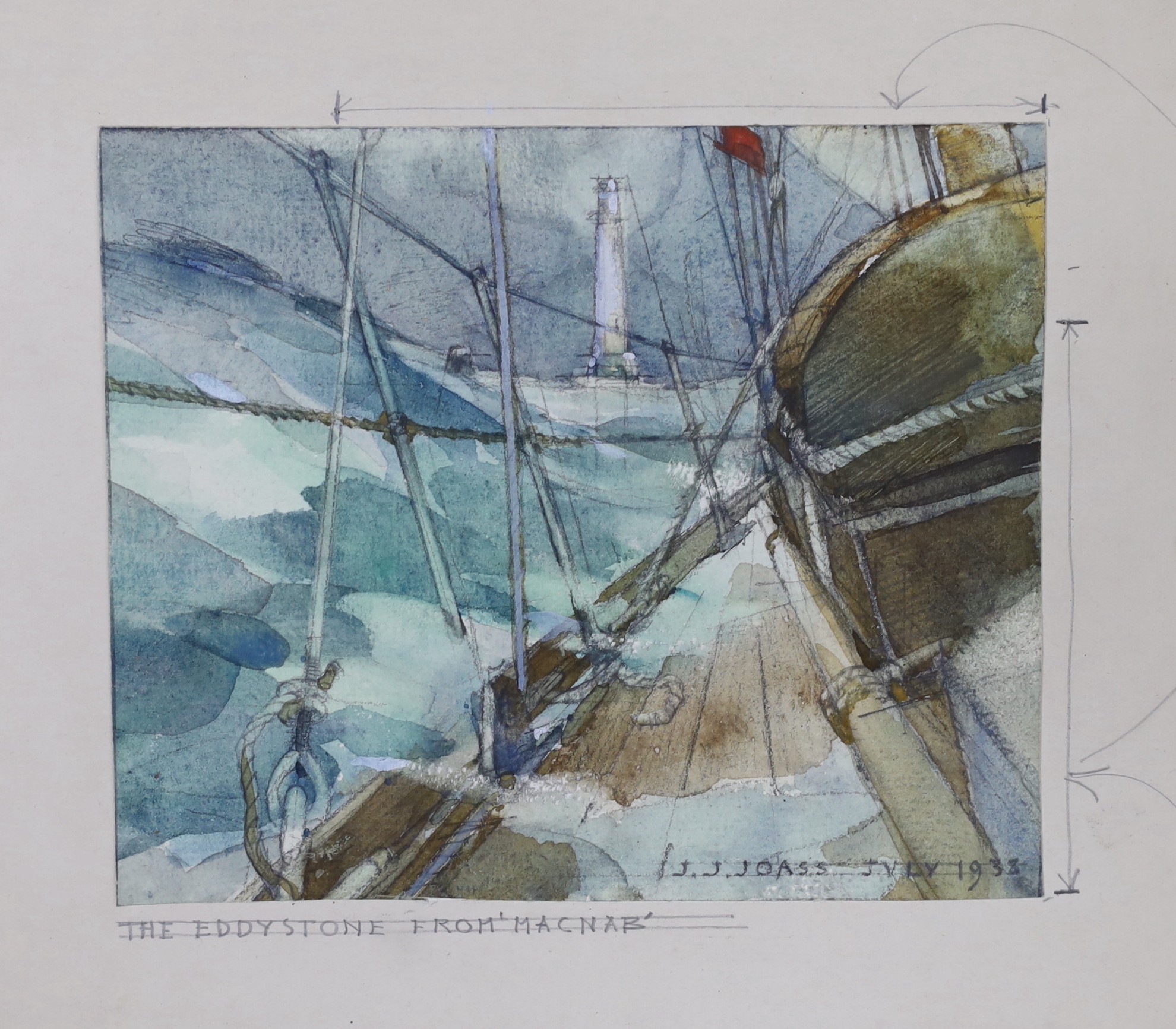John James Joass (1868-1952), four watercolours, 'The Grove, Highgate', 'The Eddystone from Macnab', 'Kew Gardens', and a coastal landscape, signed and dated from 1917 - 1932, largest 24 x 34cm, three unframed.